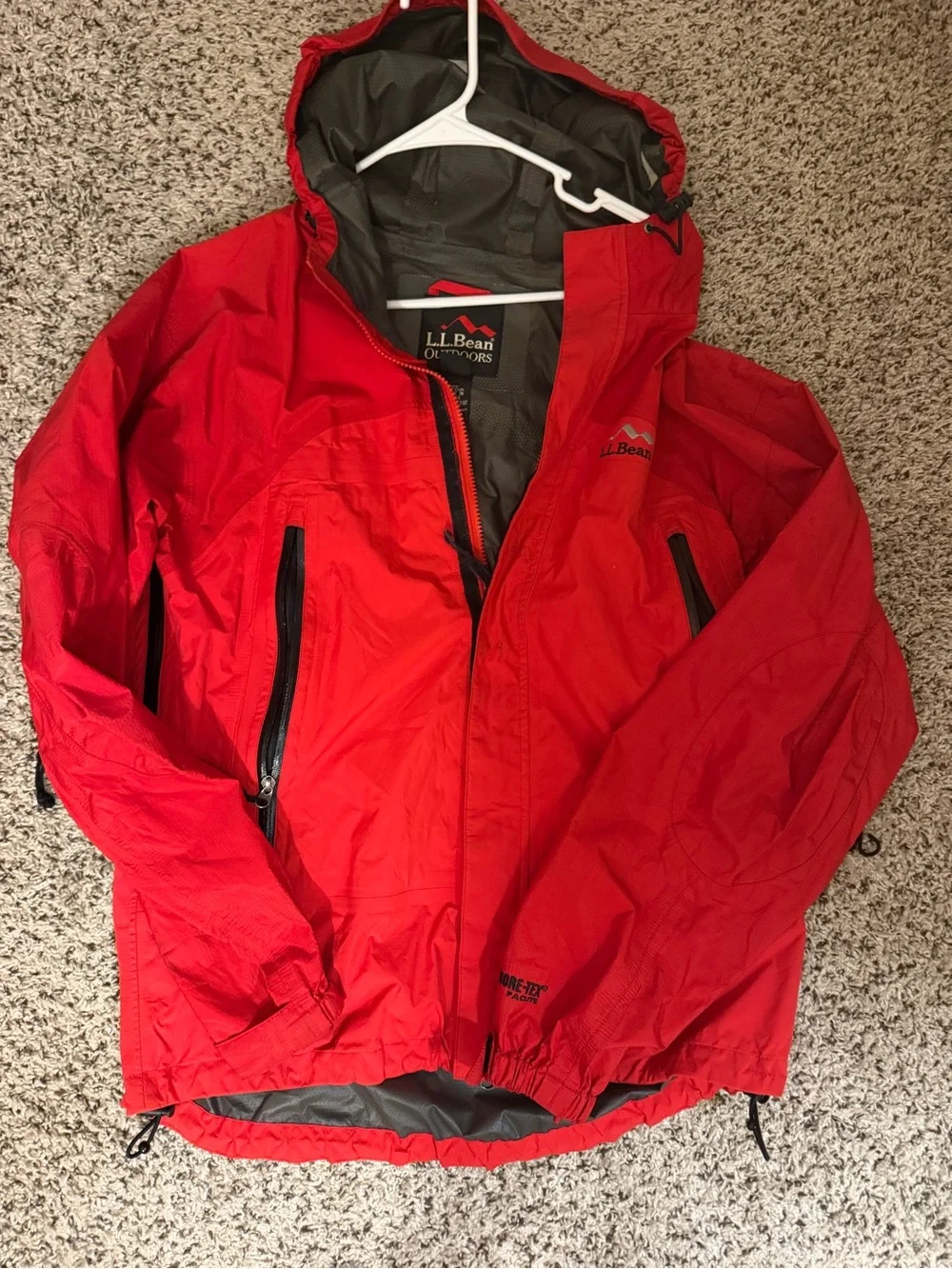 L.L. Bean Red and Black Outdoor GORETEX Jacket